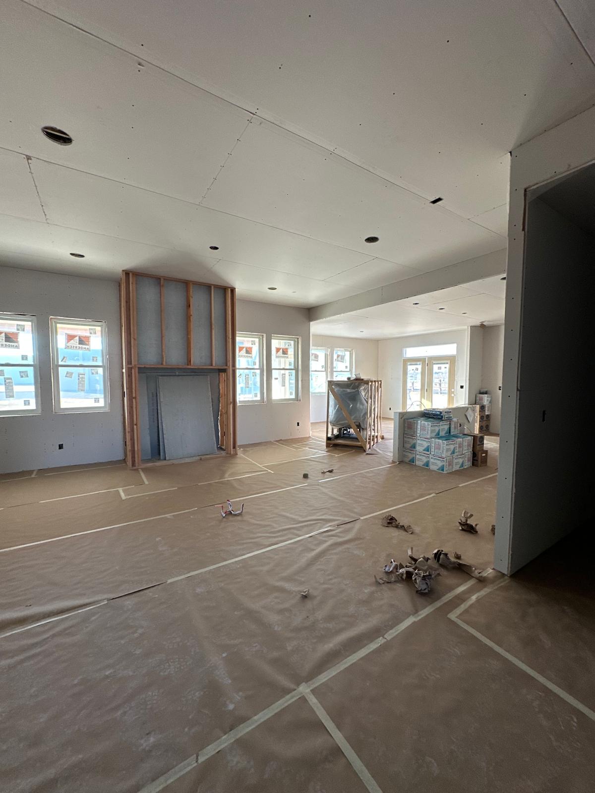 R&G Drywall installation in progress